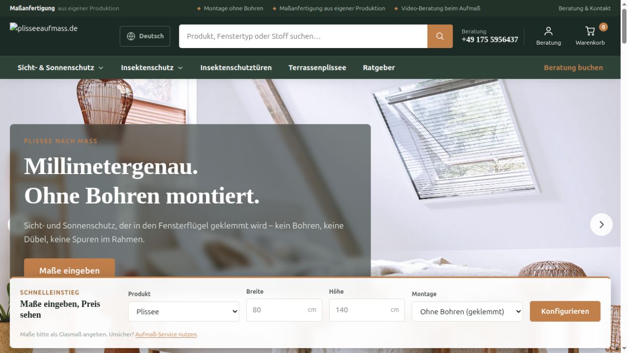 Website-Vorschau: plisseeaufmass.de
